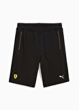 63018401 Ferrari Race Sweatshorts P Siyah Lastikli Bel Regular Fit Erkek Şort