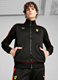63019401 Ferrari Race MT7 Jacket PU Siyah Kapüşon Yaka Regular Fit Erkek Mont