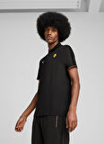 63018501 Ferrari Race Cloudspun Pol Siyah Polo Yaka Regular Fit Erkek T-Shirt