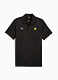 63018501 Ferrari Race Cloudspun Pol Siyah Polo Yaka Regular Fit Erkek T-Shirt