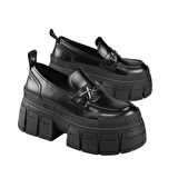 Kadın Oxford ( Klasik) 1624091 Buffalo GOSPHER LOAFER TRIBAL Black