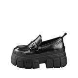 Kadın Oxford ( Klasik) 1624091 Buffalo GOSPHER LOAFER TRIBAL Black