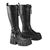 Kadın Çizme 1270131 Buffalo GOSPHER BIKER HI - VEGAN NAPPA  -Black