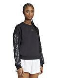 adidas JM1835 W AOP SWT Siyah Yuvarlak Yaka Normal Düz Kadın Sweatshırt