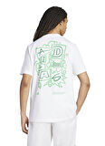 adidas JX7475 M STAD CROWD T Beyaz Bisiklet Yaka Bol Kesim Baskılı Erkek T-Shirt