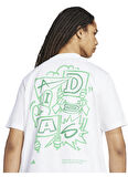 adidas JX7475 M STAD CROWD T Beyaz Bisiklet Yaka Bol Kesim Baskılı Erkek T-Shirt