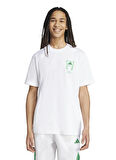 adidas JX7475 M STAD CROWD T Beyaz Bisiklet Yaka Bol Kesim Baskılı Erkek T-Shirt
