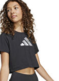 adidas Baskılı Siyah Kız Çocuk T-Shirt KB7295 JG TR-ES GL TEE
