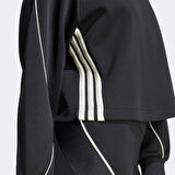 adidas Stadium 3 Stripes Bisiklet Yaka Kadın Siyah Sweatshirt