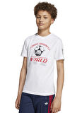 adidas Baskılı Beyaz Erkek Çocuk T-Shirt JV7694 TEE