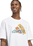 adidas JM6499 M DDL SKATE T Beyaz Yuvarlak Yaka Normal Baskılı Erkek T-Shirt