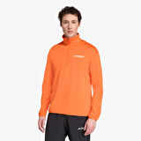 adidas Terrex Multi Climawarm Half Zip Tech Üst Erkek Turuncu Yürüyüş Polar
