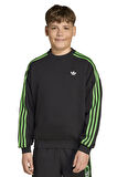 adidas Baskılı Erkek Çocuk Siyah Sweatshırt JW7723 CREW