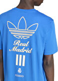 adidas JM2123 REAL ICON GR TE Mavi Bisiklet Yaka Bol Kesim Baskılı Erkek T-Shirt