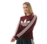 KS7805-K Lurex Knıt Crew Kadın Sweatshirt Bordo