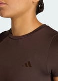 Adidas JZ0128 WE KNIT TEE Koyu Kahve Bisiklet Crop Düz Kadın T-Shirt