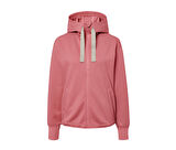 Kadın Kapüşonlu Sweat Ceket, Gül Kurusu - L