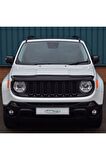 Jeep Renegade Ön Kaput Koruma Rüzgarlığı 3mm Akrilik (Abs) Parlak Siyah Deflektör 2015->