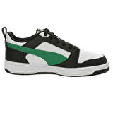 Puma Rebound V6 Lo Super Puma Jr-White-Green-Black Çocuk Ayakkabı-Beyaz