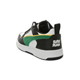 Puma Rebound V6 Lo Super Puma Jr-White-Green-Black Çocuk Ayakkabı-Beyaz