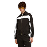 T7 Relaxed Track Kadın Siyah Günlük Stil Ceket 63213701