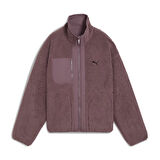 Reversible Sherpa Kadın Bordo Günlük Stil Ceket 68838688