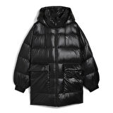 Style Hooded Down Kadın Siyah Günlük Stil Mont 68838901