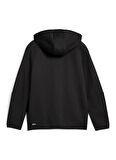 Puma Fermuarlı Yaka Düz Siyah Erkek Çocuk Eşofman Üstü 68886301-EVOSTRIPE Full-Zip Hoodie