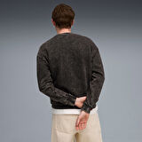 Puma Ess Elevated Wash Crew Erkek Siyah Sweatshirt