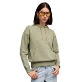 Ess Elevated Wash Hoodie Kadın Yeşil Günlük Stil Sweatshirt 68810382