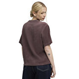 Ess Elevated Velour Kadın Bordo Günlük Stil T-Shirt 68810688