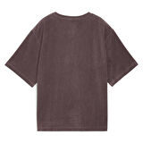 Ess Elevated Velour Kadın Bordo Günlük Stil T-Shirt 68810688