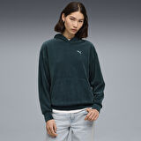 Puma Ess Elevated Velour Hoodie Kadın Yetişkin Sweatshirt