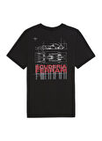 Puma 63278901 Ferrari Sportswear Car Gra Siyah Yuvarlak Yaka Regular Fit Düz Erkek T-Shirt