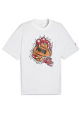 Puma 63289101 Hoopaverse Tee 3 PUMA Whit Beyaz Yuvarlak Yaka Regular Fit Baskılı Erkek T-Shirt