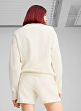 Puma 69089899 ESS ELEVATED Comfort Crew Krem Yuvarlak Yaka Regular Fit Düz Kadın Sweatshırt