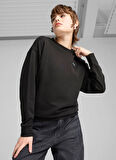 Puma 69089801 ESS ELEVATED Comfort Crew Siyah Yuvarlak Yaka Regular Fit Düz Kadın Sweatshırt