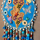 Uretti - ASLI 5776 - 3731 El Yapımı Otantik Nazar Boncuklu Duvar Süsü  - Mavi