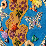 Uretti - ASLI 5776 - 3731 El Yapımı Otantik Nazar Boncuklu Duvar Süsü  - Mavi