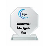 İstediğiniz Yazı ve Logo Basılabilir İsme Özel Kristal Cam Plaket