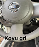 NİSSAN MİCRA 2010-2016 ARACA ÖZEL DİKMELİ DİREKSİYON KILIFI KOYU GRİ(AÇIKLAMAYI OKUYUNZ)