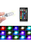 Kumandalı Rgb T10 Park Ledi Far Ledi Renkli Park Ampulü