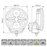 Hella Off-Road Valuefit Blade Led Uzun Far Krom 17W 9" Beyaz Isik 1FJ357199-001