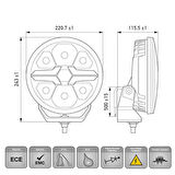 Hella Off-Road Valuefit Blade Led Uzun Far Krom 18W 9" Beyaz Isik 1FJ357199-011