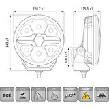 Hella Off-Road Valuefit Blade Led Uzun Far Krom 17W 9" Beyaz-Amber Isik 1FJ357199-021