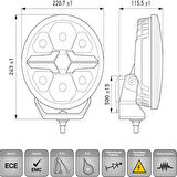 Hella Off-Road Valuefit Blade Led Uzun Far Krom 18W 9" Beyaz-Amber Isik 1FJ357199-031