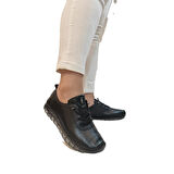 Voyager 9050 Siyah Hakiki Deri Şeffaf Taban Kadın Ayakkabı