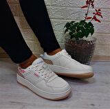 Kinetix Enner Pu Krem Comfort Fuspetli Kaymaz Sneaker Spor Ayakkabı