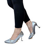 Fiyra 7051 nml Gümüş Taşlı Kadeh 7cm Topuklu Bayan Stiletto Ayakkabı