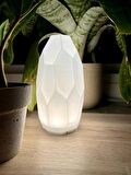 Masa Lambası 6- Modern Gece Lambası Abajur Beyaz, Dekoratif ve Hediyelik (20cm, LED’li)